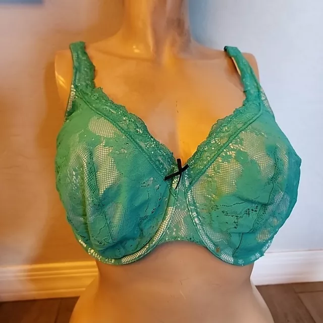 CACIQUE BLUE EYELET Over Biege Cup Bra Size 44 DD Underwire £16.06