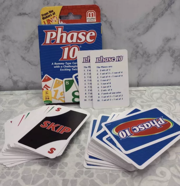 Mattel Card Game Phase 10 A rummy type with a challenging and