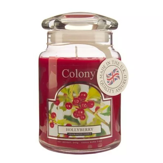 Wax Lyrical Colony Hollyberry Fragranced Large Candle Jar Christmas NEW