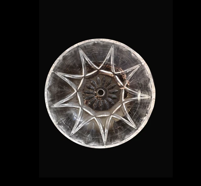 Bobeche Tazza In Cristallo Trasparente Ø14.7cm - Ricambio Per Lampadari - Design Lisa Con Fori Per Pendagli - Foto 3