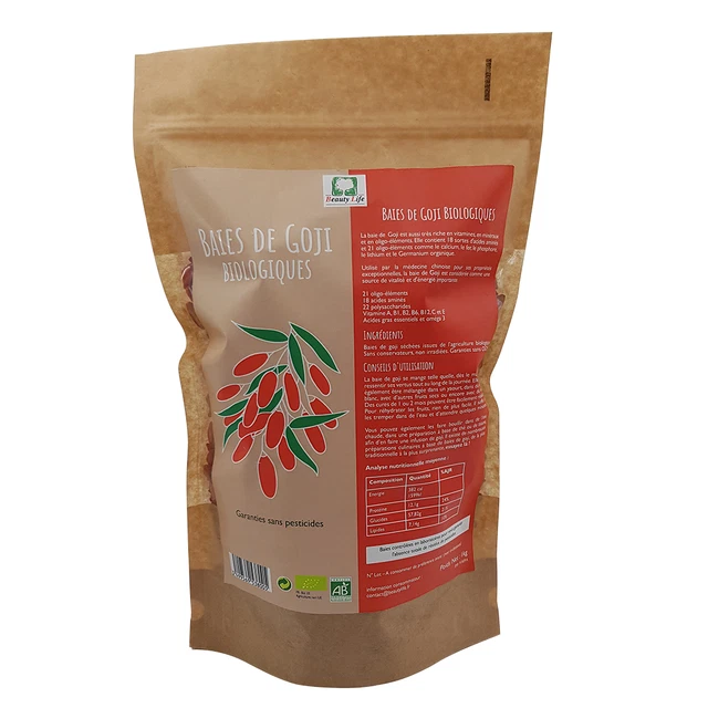 Baies De Goji Bio 1KG - Cueillies à La Main Au Tibet, 100% Naturelles, Séchées - Superaliment