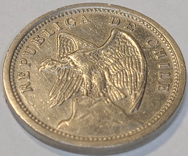 1937 Chile 10 Centavos Condor Bird Coin KM#166 BRILLIANT COIN US SELLER