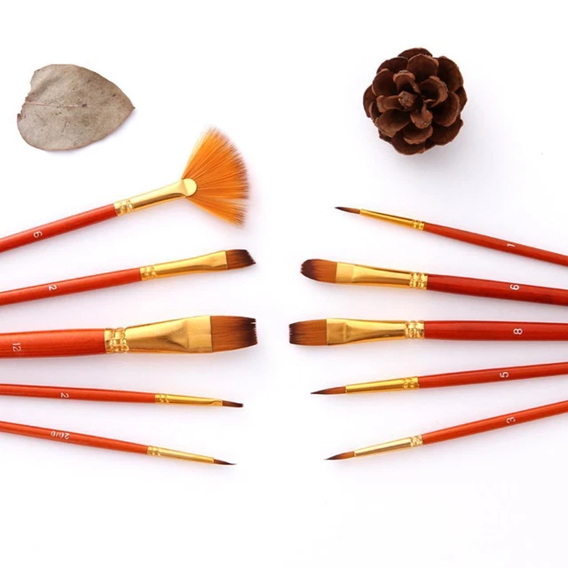 10 Set Di Pennelli Per Pittura Ad Olio Ad Acquerello Set Di Pennelli Per Pittura