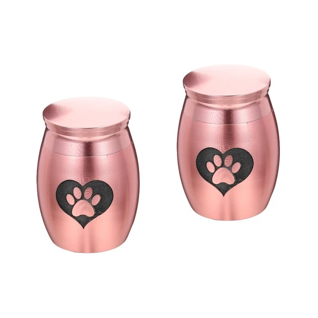 2 Pieces Pet Urn Stainless Steel Cremation Mini Memorial Urns for