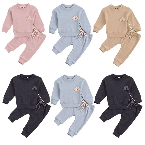 0-24M Newborn Infant Baby Girls  Clothes Sets  Long Sleeve Pullover Tops Pants