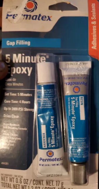 Permatex 84201 PermaPoxy 5 Minute General Purpose Epoxy, Two 0.6 oz. Tubes