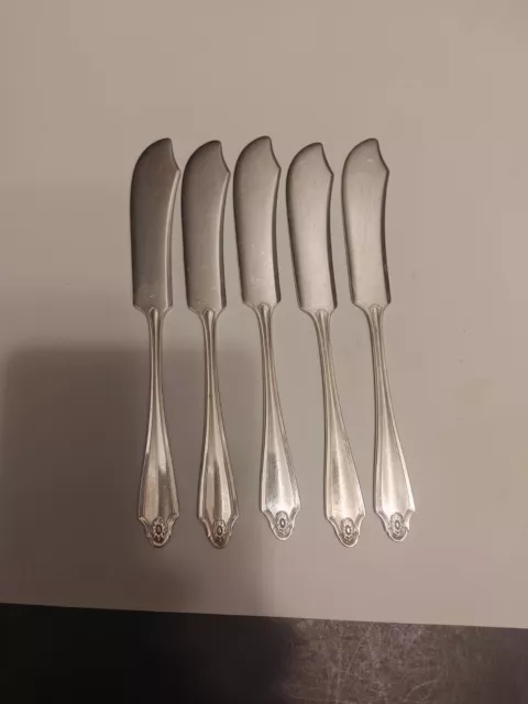 Set of 5 Oneida Community Silverplate GEORGIAN 1912 Butter Spreader Knives