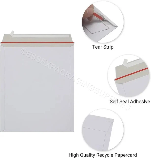 White Cardboard All Board Envelope Royal Mail Sizes