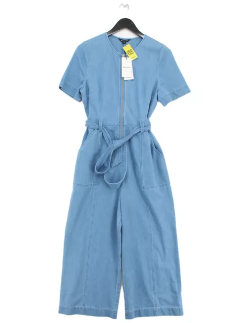 Whistles Women's Jumpsuit UK 12 Blue 100% Cotton Wide-Leg Jumpsuit