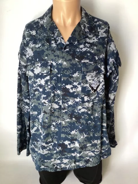 US navy Issue blue digital pattern Shirt Blouse Working Medium Long USGI (97)
