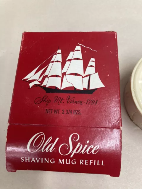 VTG Old Spice Shaving Soap Mug Refill, Shulton, 3 oz Shaving Soap In Box New