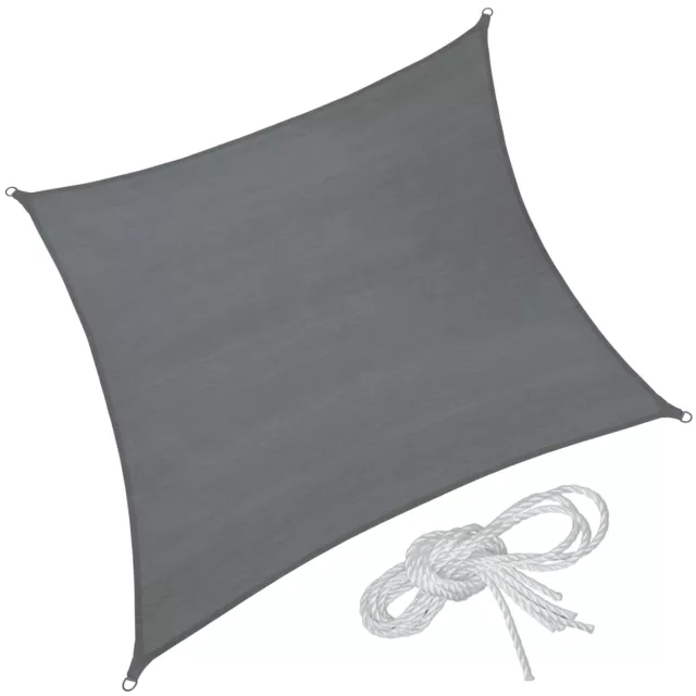 Voile d'ombrage protection UV solaire toile tendue parasol carré gris