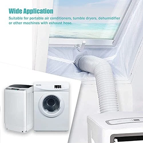 Kit Fenêtre Climatiseur Mobile, 400M Tissu De Calfeutrage pour Fenêtres pour Cli 4