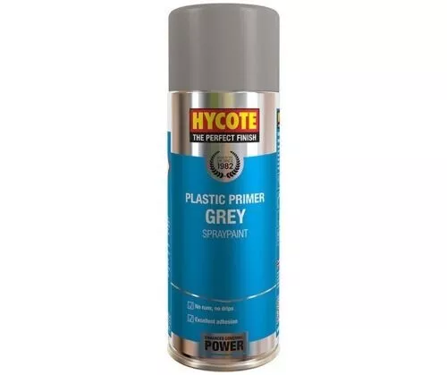 Hycote Plastic Primer Grey Car Spray Paint Plastics Metals Bumpers Trims 400ml