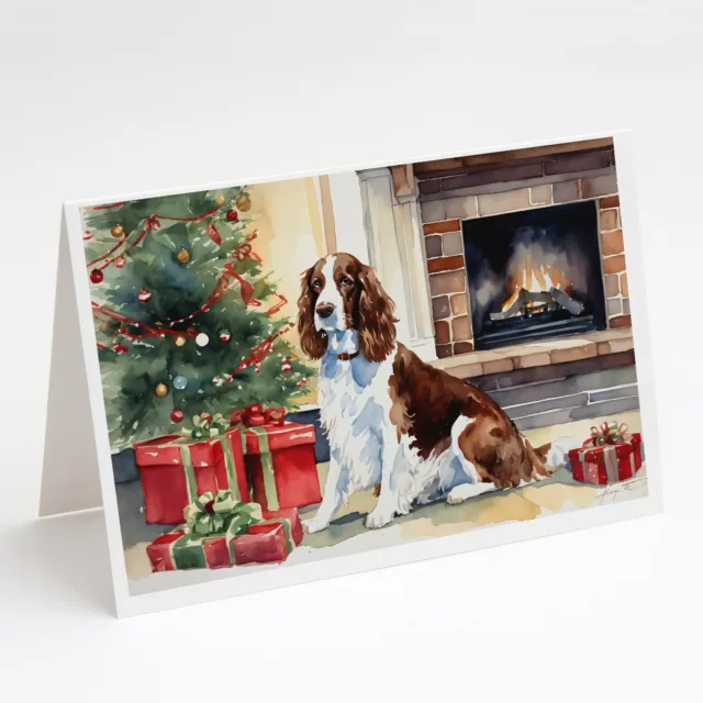 Welsh Springer Spaniel Cozy Christmas Cards Envelope Pack of 8 DAC2761GCA7P