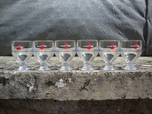 lot de 6 VERRE MARTINI ON THE ROCKS ! à gros pied Edition Collector