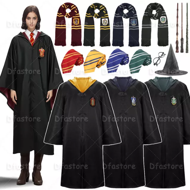 Harry Potter Hogwarts Adult Child Robe Cloak Scarf Halloween Gryffindor Costumes