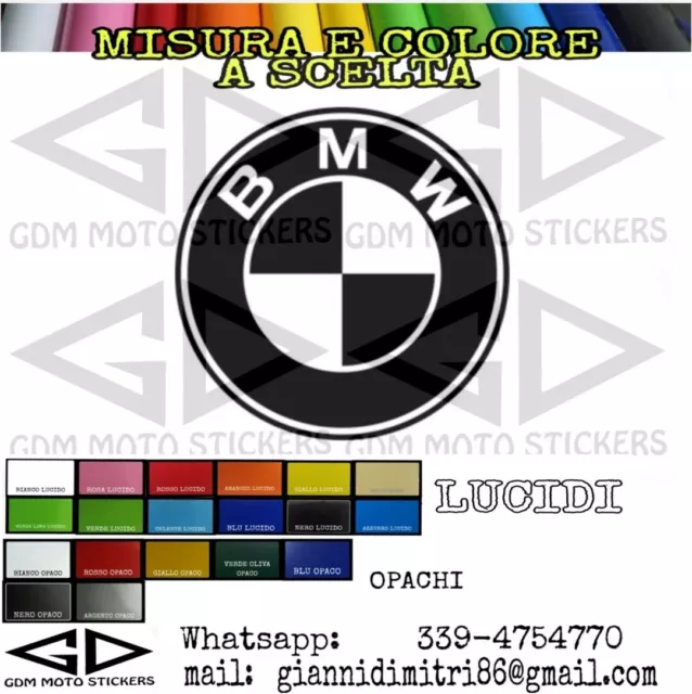 Adesivo PRESPAZIATO replica logo BMW misura e colore a scelta