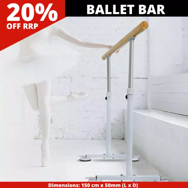 1.5M Portable Ballet Barre Stretch Dance Pole Gymnastics Bar Wooden Adjustable