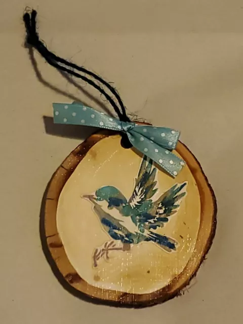 Handmade wood carved blue Jay christmas tree ornaments! Free shipping.