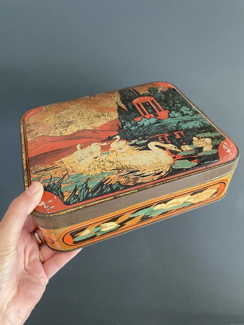 Boîte à Biscuits En Porcelaine – Motif Floral Or – 19 Cm – Rangement Vintage Cuisine