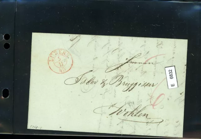 BM2574, Schweiz Vorphilatelie, Brief nach Wohlen (Aargau), aus Luzern, 1843