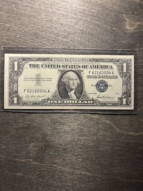 1957 One Dollar Blue Seal Note Silver Certificate Bill $1 Sequential PLU4006