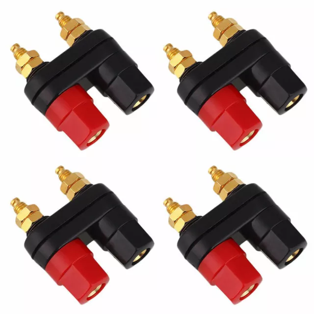 4pcs Speaker Amplifier Terminal Binding Post Dual 2 ways Banana Plug Jack