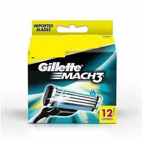 Gillette Mach 3 Manual Shaving Razor Blades (12 Cartridge)