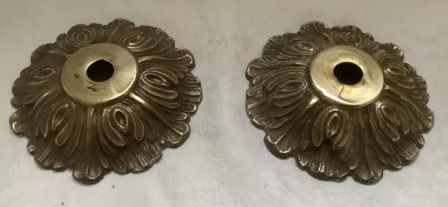 2 Anciennes coupelles bobèches bronze lustre luminaire occasion,N