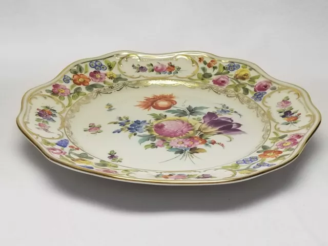 Beautiful Marked Carl Thieme Dresden Hand Painted Plate 8 5/8" 3