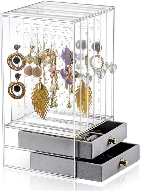 Earring Necklace Tray Drawer Display Rack Stand Organizer Holder Acrylic 3 Tray