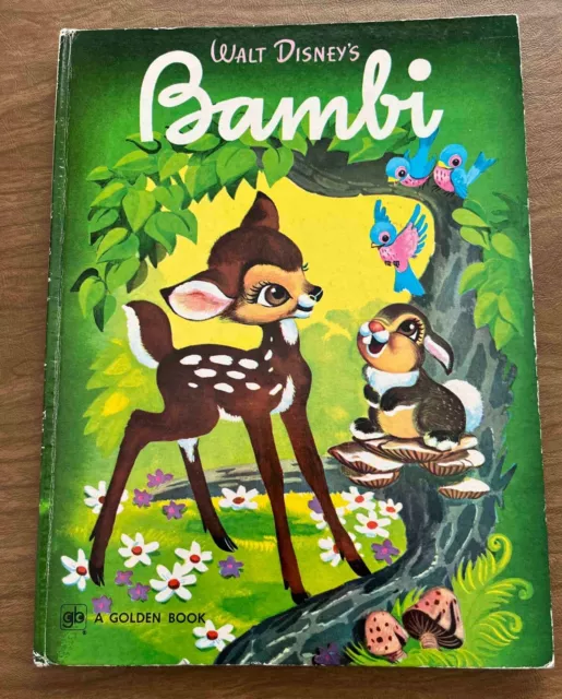 Vintage Walt Disney's Bambi, 1972, Big Golden Book, 14th Printing
