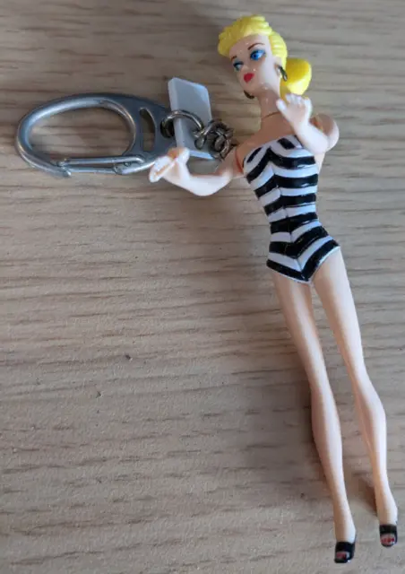 Original Barbie 1959 design! keychain with black/white striped swimsuit
