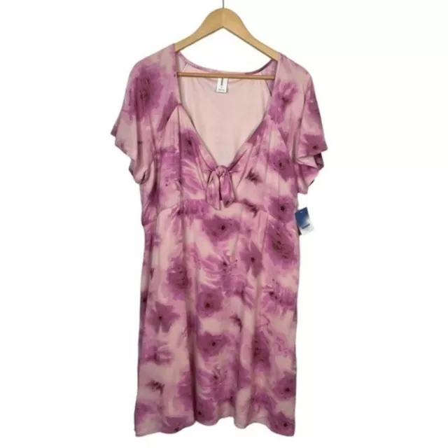 Abound Pink/Purple Tie Dye Summer Dress Plus Size 1X NWT