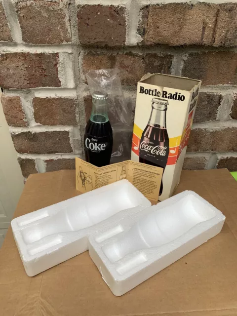 Vintage Coke Bottle AM Radio Coca-Cola with Box & Instructions WORKING COMPLETE