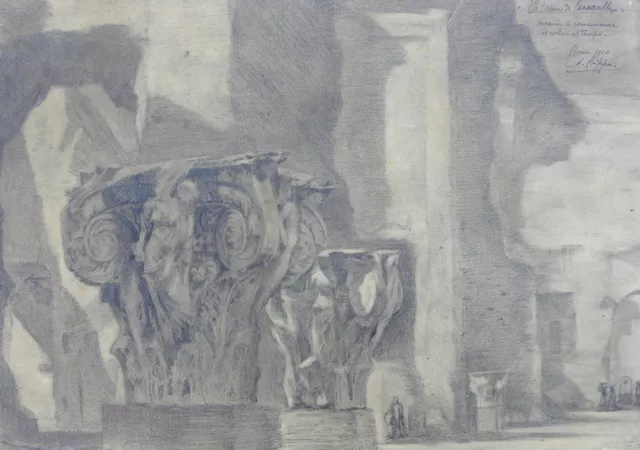 Angelo CRIPPA (Varallo Sesia 1882–Genova 1970) Terme di Caracalla Roma anno 1910