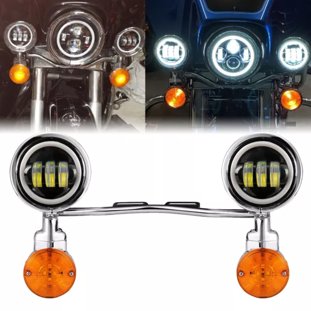 4.5" LED Fog Spot Passing Light Bar For Honda Shadow ACE Aero Spirit VT 750 1100