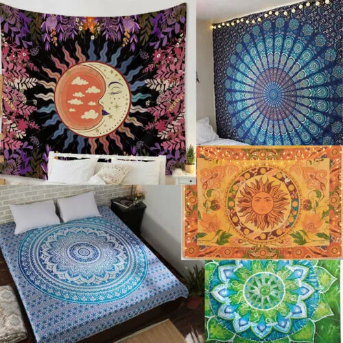 Indian Mandala Hippie Tapestry Wall Hanging Yoga Mat Bedspread Throw Home Decor