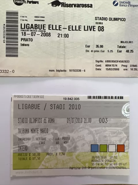 3 Biglietti Ligabue Anni 2000 2