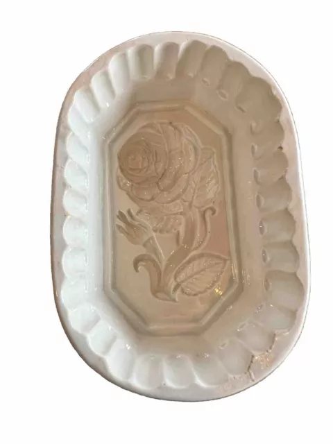 Antique Wedgwood Ironstone Child’s Jelly Mould/Mold with Rose Design, C 1850