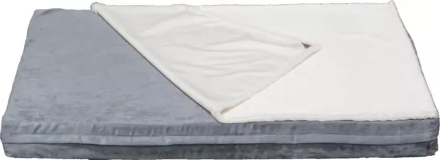 [2-in-1] Orthopedic Memory Foam Dog Bed w/ removable cover & waterproof blanket
