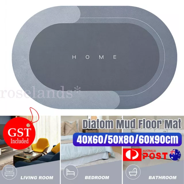 Water Absorbent Soft Quick Dry Non-Slip Diatom Mud Bath Kitchen Shower Floor Mat