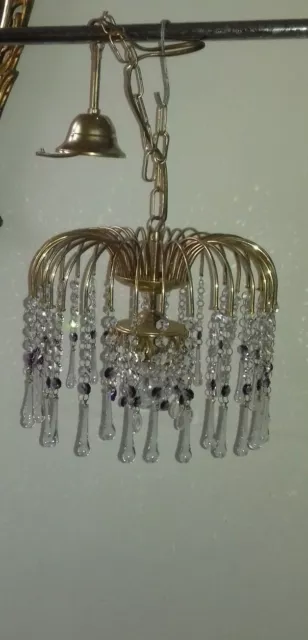 Lampadario vintage cristalli viola/Vintage chandelier