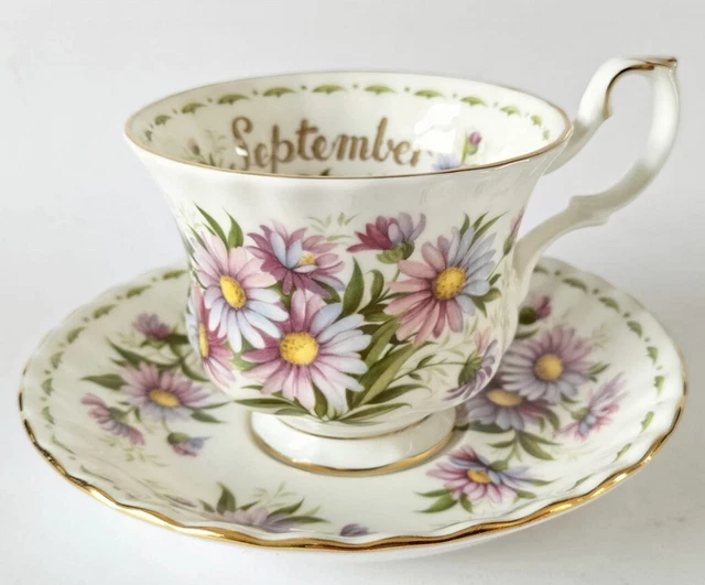 Royal Albert Flower of The Month September Tea Cup and Saucer 1st Quality
