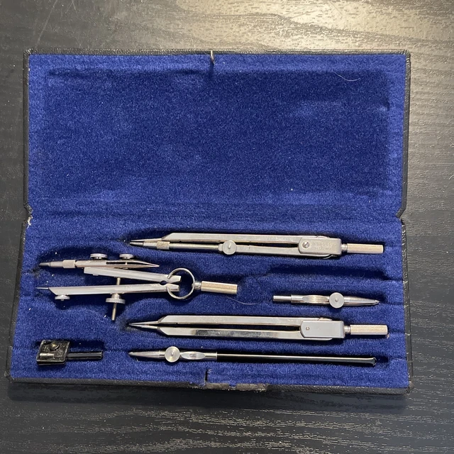 VINTAGE TOWER PRECISION German Drafting Protractor Set with Case 617