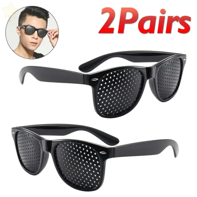 2Pcs Vision Spectacles Eyesight Improver Pin Hole Eyes Training Exercise Glasses