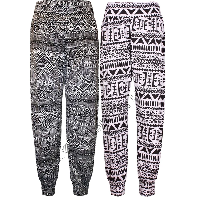 Donne Ragazze Stampa Azteca Harem & Leggings Lungo Taglie Forti Pantaloni Larghi