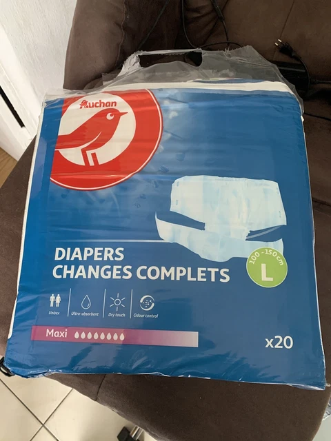 Couche adulte taille L paquet ouvert de 18 couches