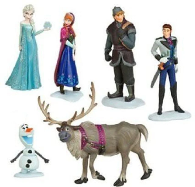 Set 6 Figurine 10cm FROZEN Anna Elsa Olaf Sven Caractères Aussi pour Gâteau